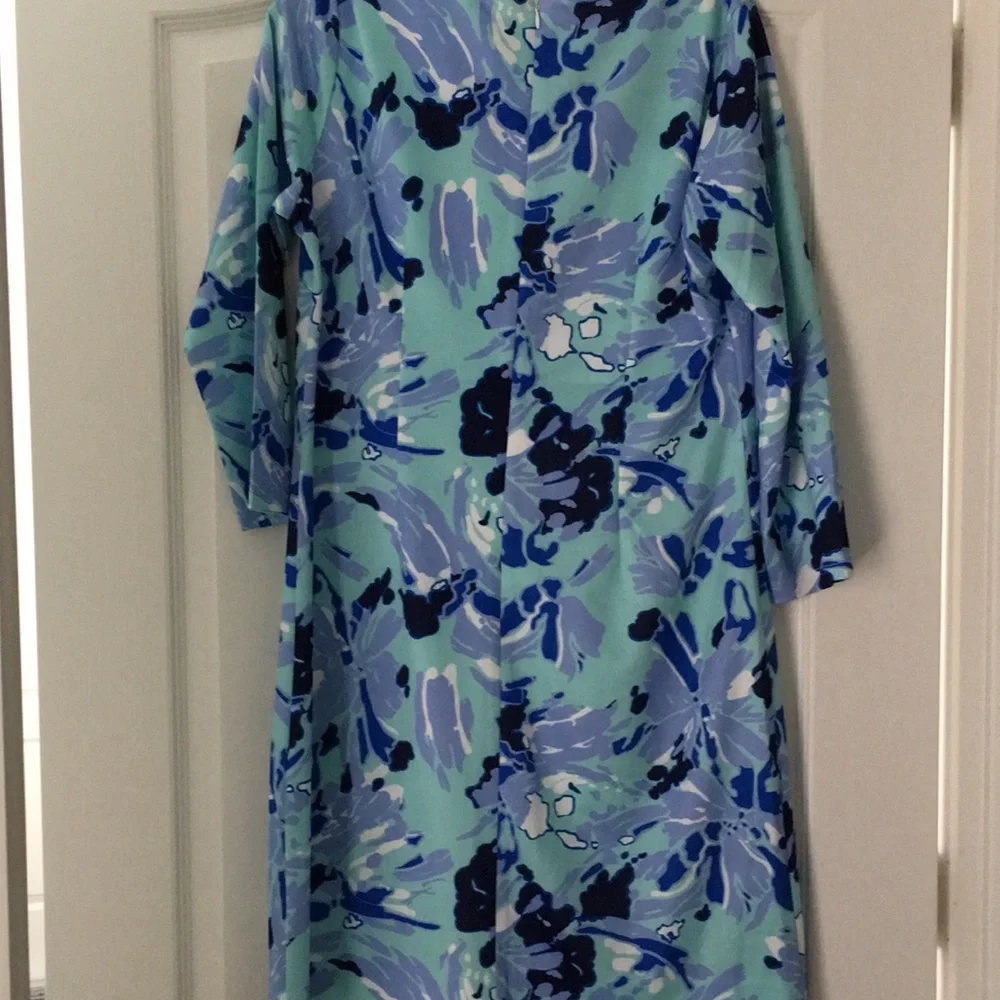 NWT CK Bradley Hudson blue floral shift dress M L - Picture 6 of 13
